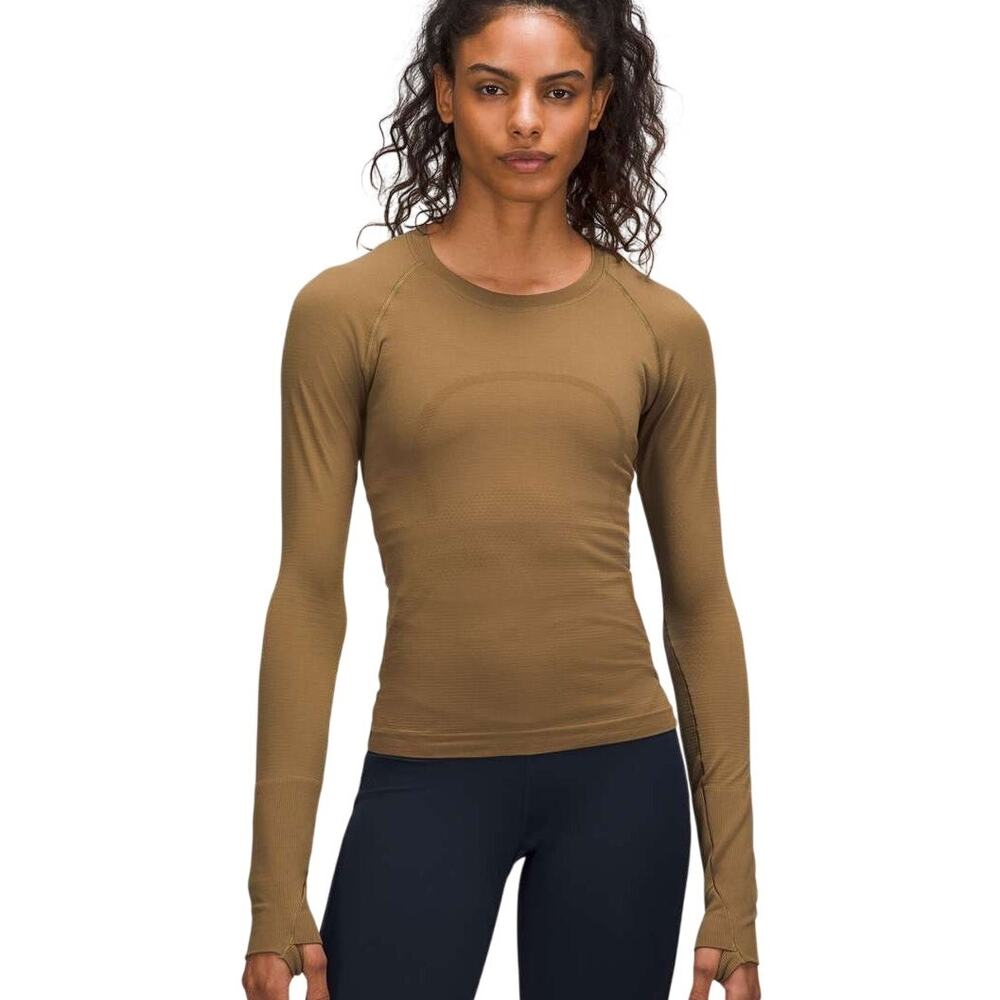 Lululemon Swiftly Tech Long-Sleeve Shirt 2.0 Race Length Artifact Tan Size 6